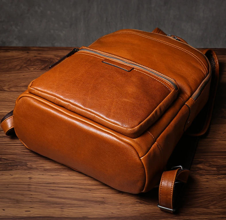 Vintage Unisex Leather Backpack