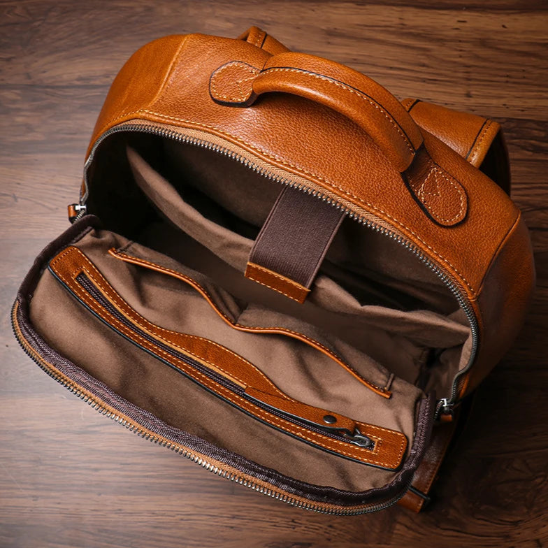 Vintage Unisex Leather Backpack