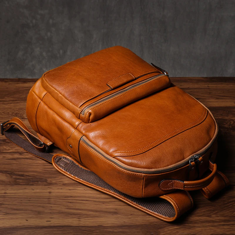 Vintage Unisex Leather Backpack