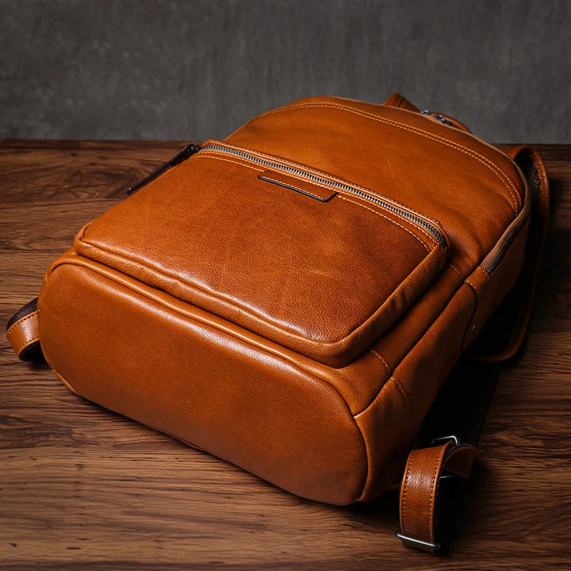 Vintage Unisex Leather Backpack