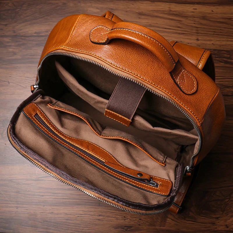 Vintage Unisex Leather Backpack