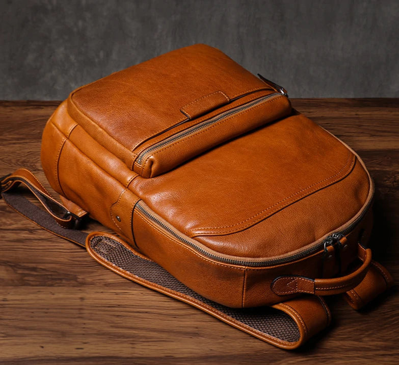 Vintage Unisex Leather Backpack