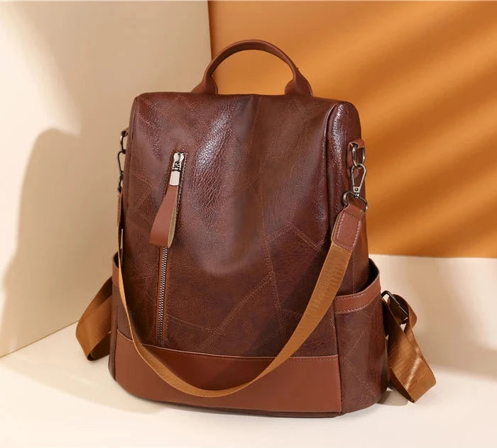 Simple Soft Leather Backpack