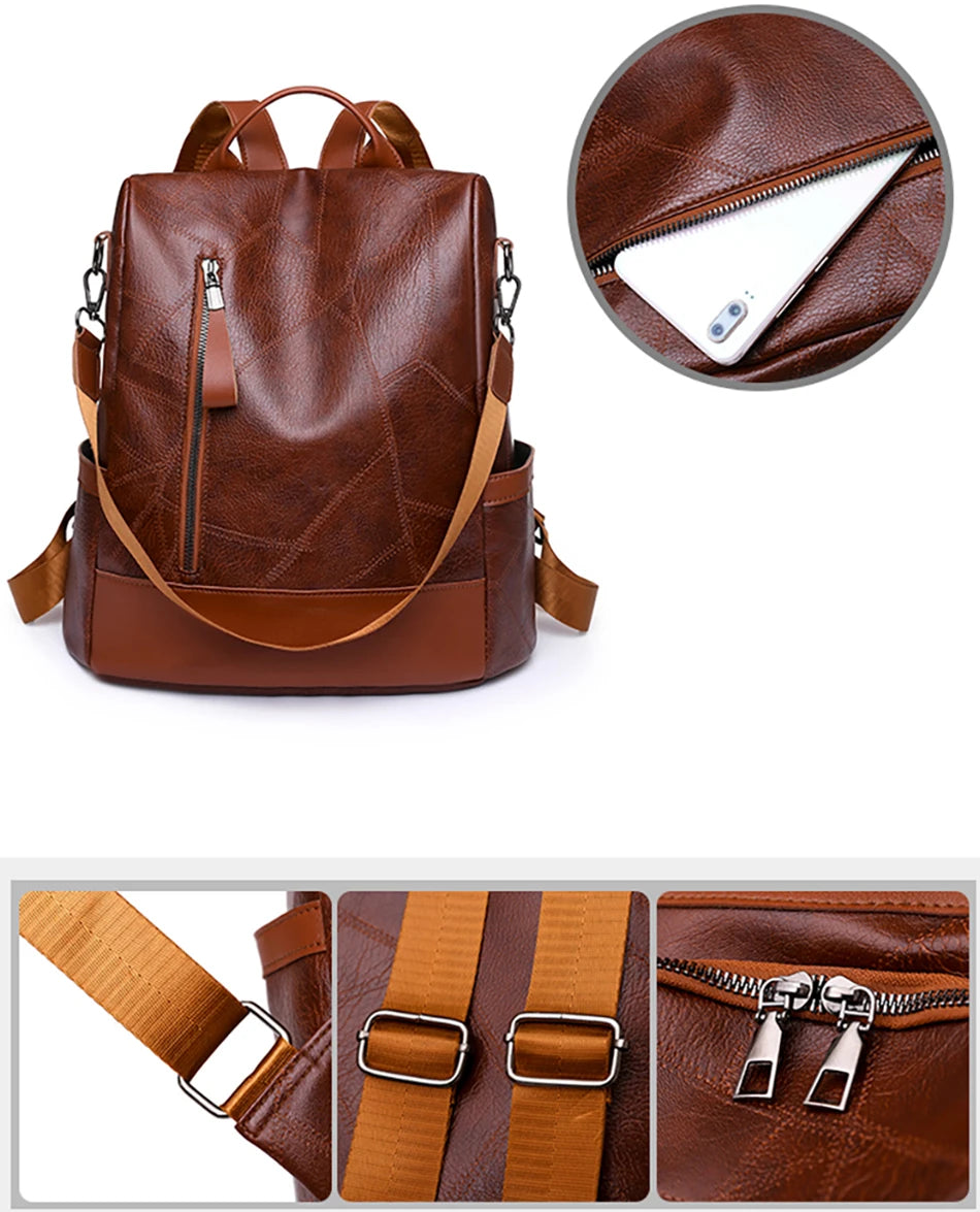 Simple Soft Leather Backpack