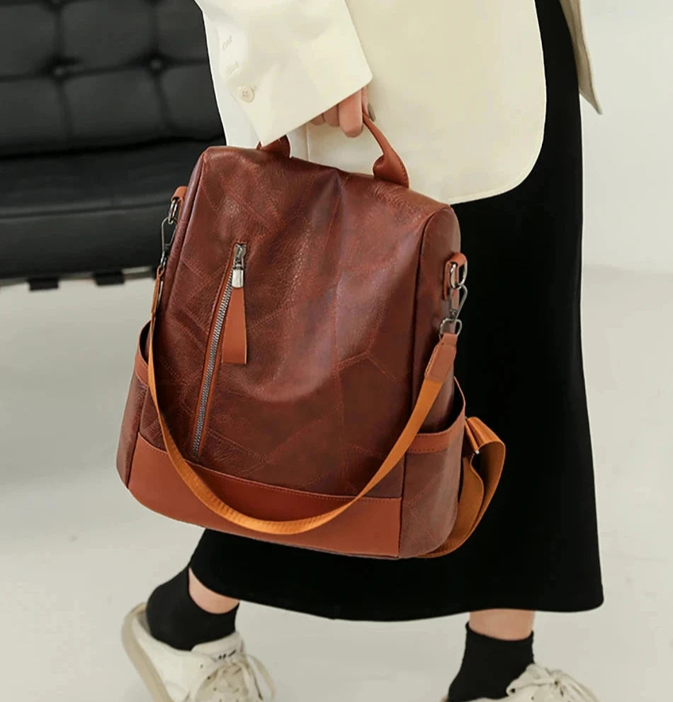 Simple Soft Leather Backpack