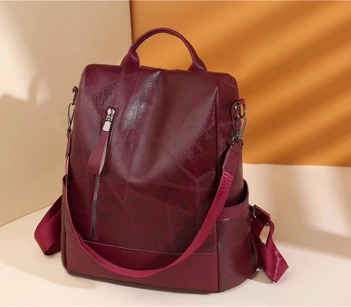 Simple Soft Leather Backpack