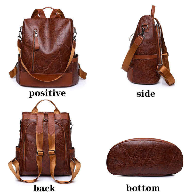 Simple Soft Leather Backpack