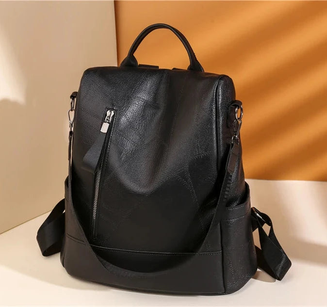 Simple Soft Leather Backpack